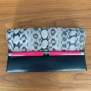 Diane Von Furstenberg Snake/TwoTone Leather Clutch